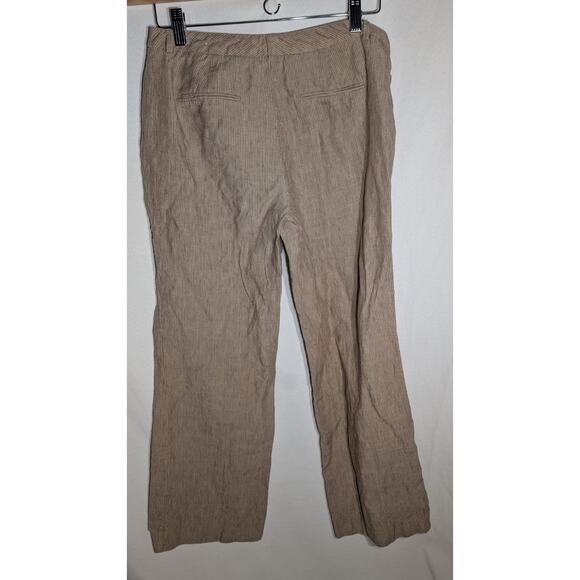 Coldwater Creek Womens Natural Fit Striped Linen Bootcut Pants Sz 8P Taupe - Picture 4 of 7